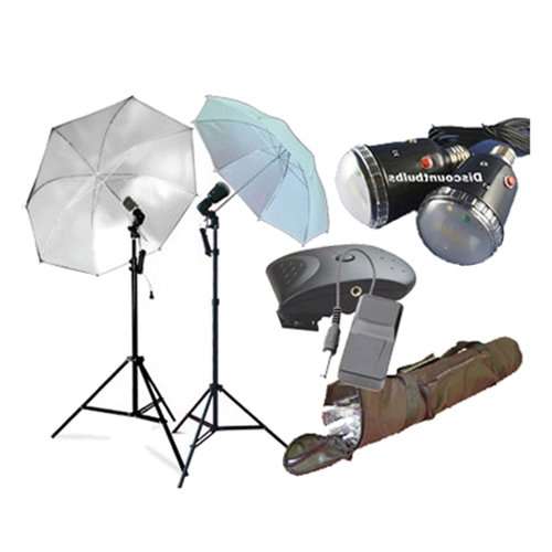 CowboyStudio Photography Flash Strobe Studio Light Kit with Stands, Umbrellas, Wireless Trigger, Re
