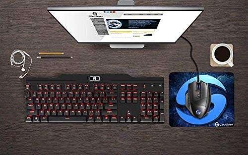 Mechanical Keyboard, UtechSmart Mercury LED Backlit Full Size 2.4 GHz Wireless/USB Wired Dual..