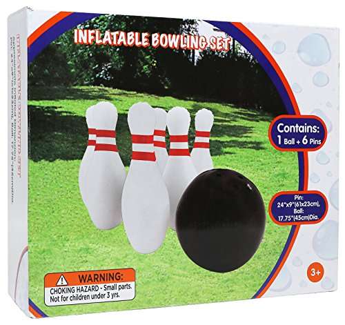 Greenco Giant Inflatable Bowling Set Outdoor and Indoor, Includes a Huge Ball 17" inch Diameter and