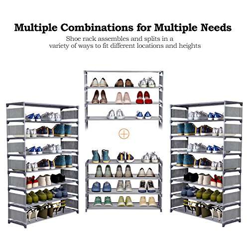 Modrine 8 Tiers Shoe Rack, Free Standing Shoe Racks Shoes Organizer - Holds 32 Pairs of Shoes..