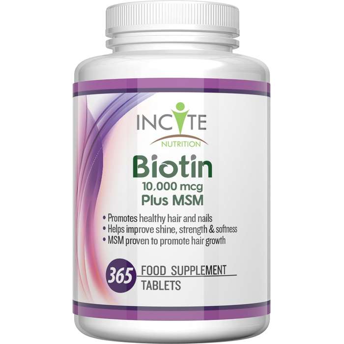Biotin + MSM Hair Growth Vitamins 10000MCG Biotin + 250mg MSM 365 Tablets Best Supplements for Hair