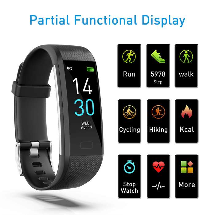 Fitness Tracker HR, Activity Tracker Watch with Heart Rate Monitor, IP68 Waterproof