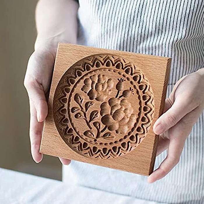Kitchen Wooden Cookie Mold Wooden Gingerbread Cookie Mold A