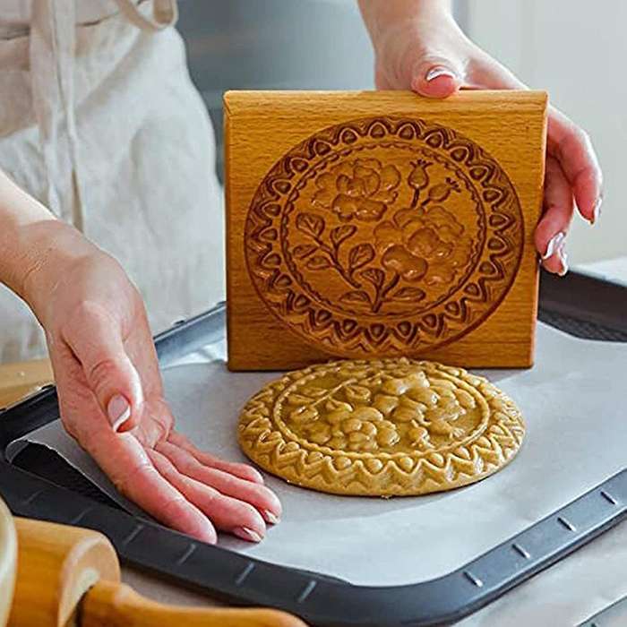 Kitchen Wooden Cookie Mold Wooden Gingerbread Cookie Mold A