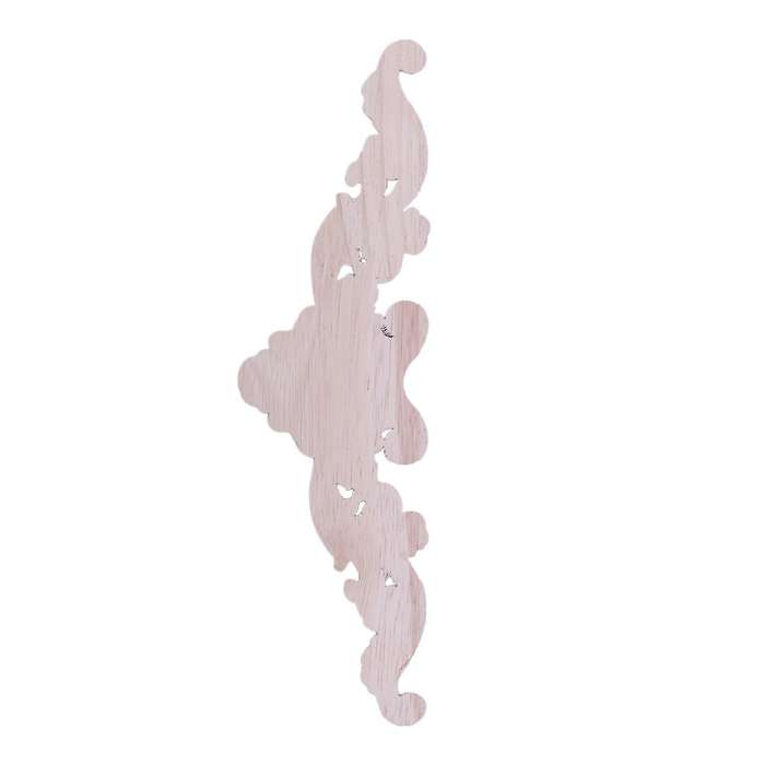 22*10 Cm Wood Carved Corner Onlay Applique Decor Unpainted
