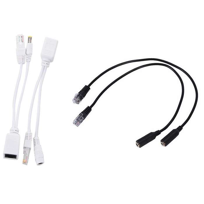 2pcs 3.5mm Plug Jack to Rj9 Phone Headset Earphone Adapter Cable