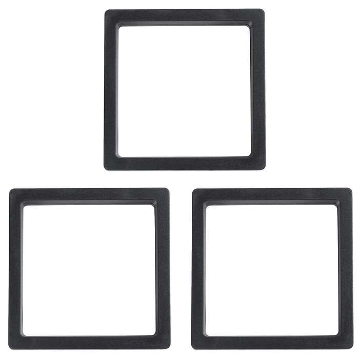 3x Square 3d Albums Floating Frame Display Case,9x9cm(with Base)