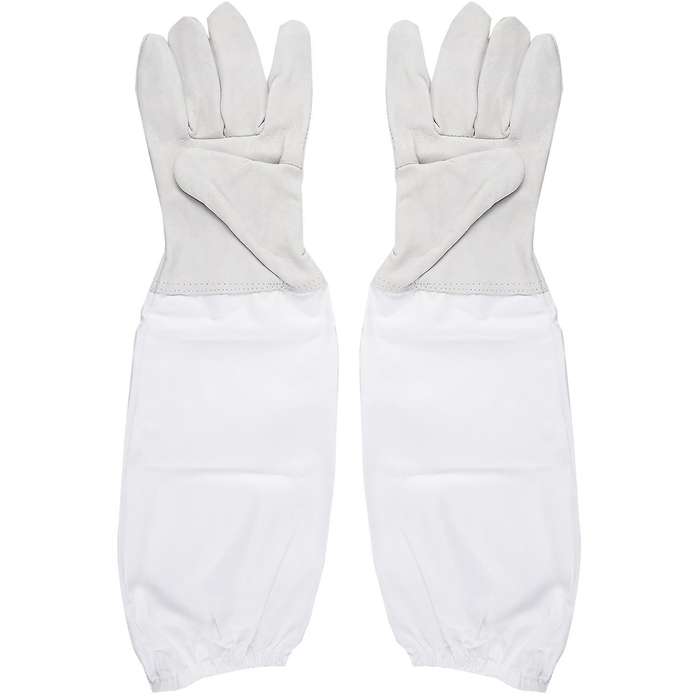 1 Pair Of Gloves with Protective Sleeves Ventilated Professional Anti Bee for Apiculture Beekeeper -