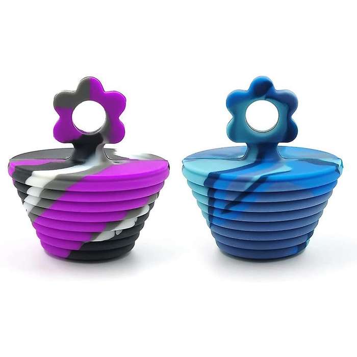 2 Pack Silicone Drain Stopper for Shower (blue Purple Camouflage)