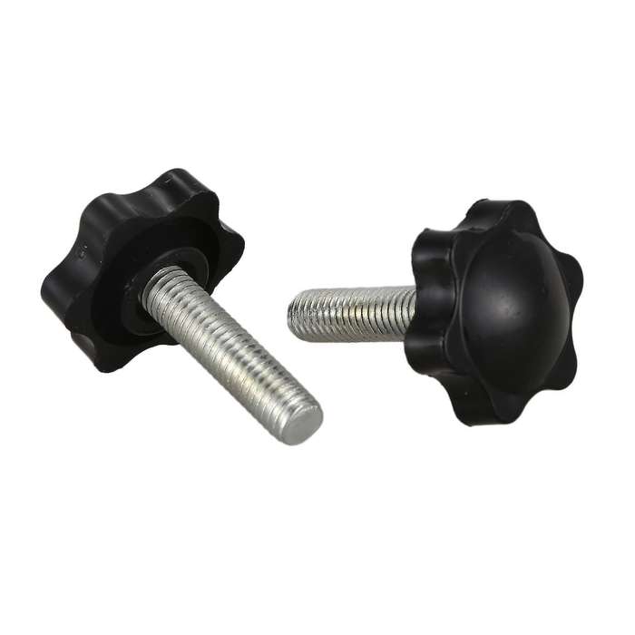 8 Pcs Black Spare Part M8 X 30mm Male Threaded Knurled Grip Star Knob