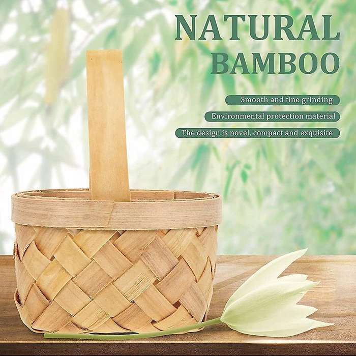 4pcs Woven Basket with Handle Wedding Flower Girl Basket Party Gift