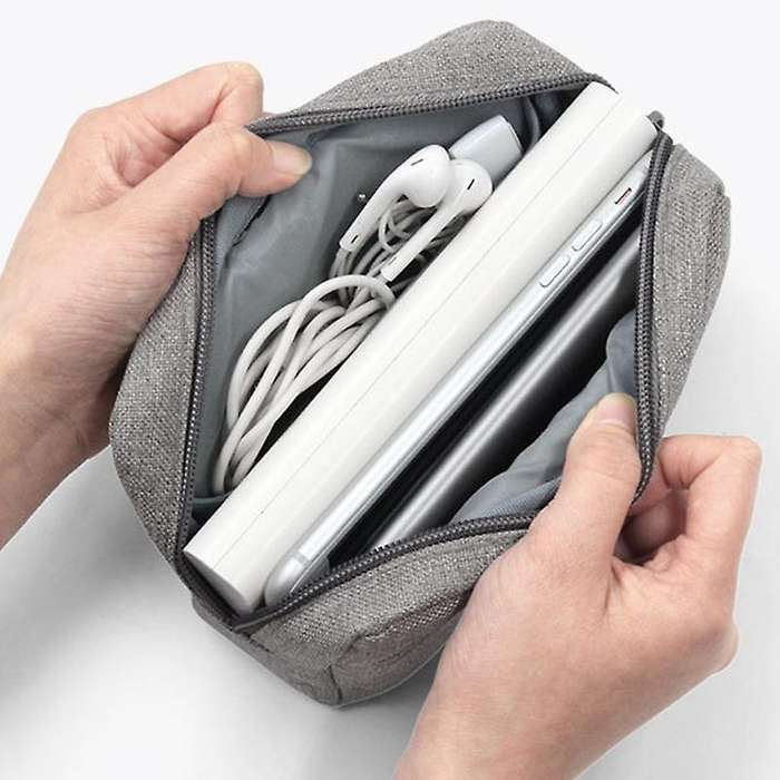 Boona Portable Travel Storage Bag for Laptop Power Adapter Gray