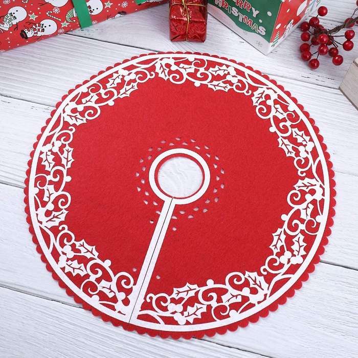 2 Pcs Christmas Tree Skirt - for New Year Party Xmas Decoration