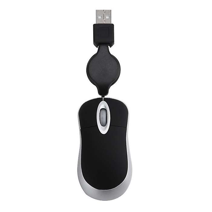 Usb Wired Mouse Cable Tiny Small Mouse for Windows 98(black)