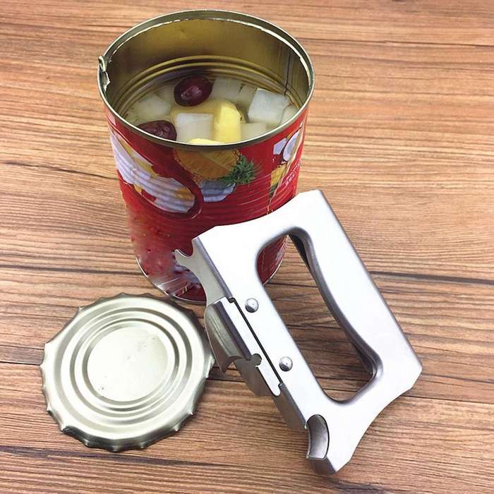 Stainless Steel One-handed Can Opener, Bottle Opener, Kitchen Gadget