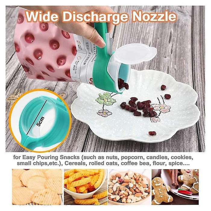 4 Pack Storage Bag Sealing Clips with Pour Spouts,for Food Storage
