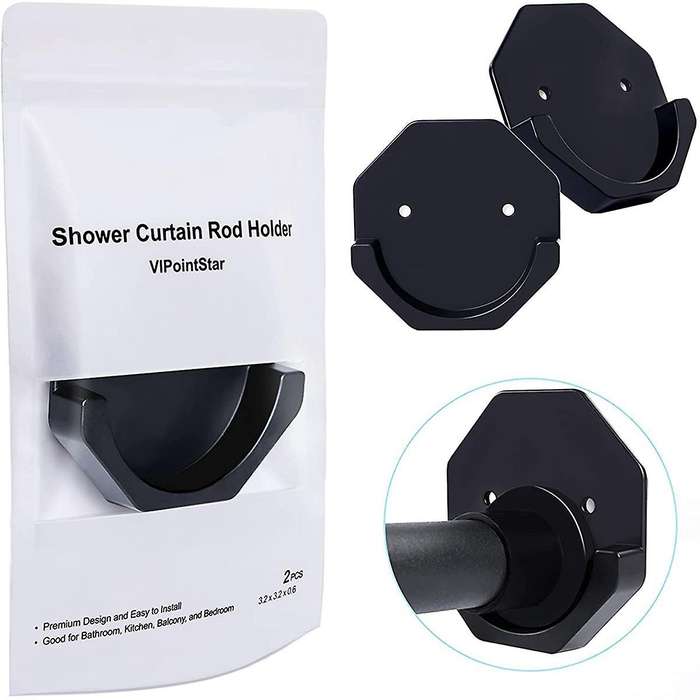 Matte Curtain Rod Wall Mount Bracket Advanced Sticky Shower Rod