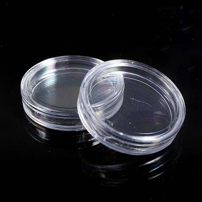 10 Stk Kleine Runde Transparente Kunststoff-muenzkapseln Box 20mm