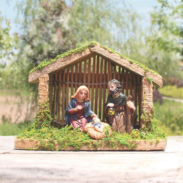 Nativity Manger Room Jesus Christmas Decoration Religious Figure A