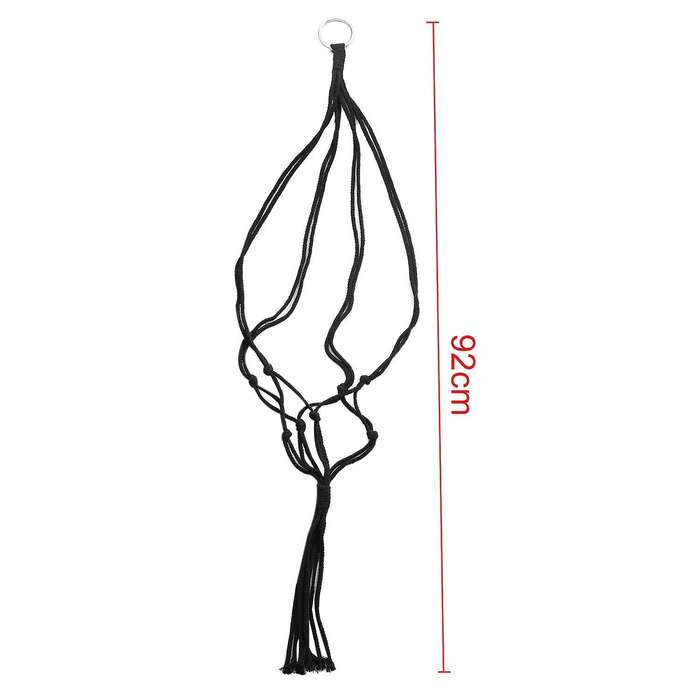 Cotton Rope Cord Plant Hanger Braided Hanging Basket, 92cm Black