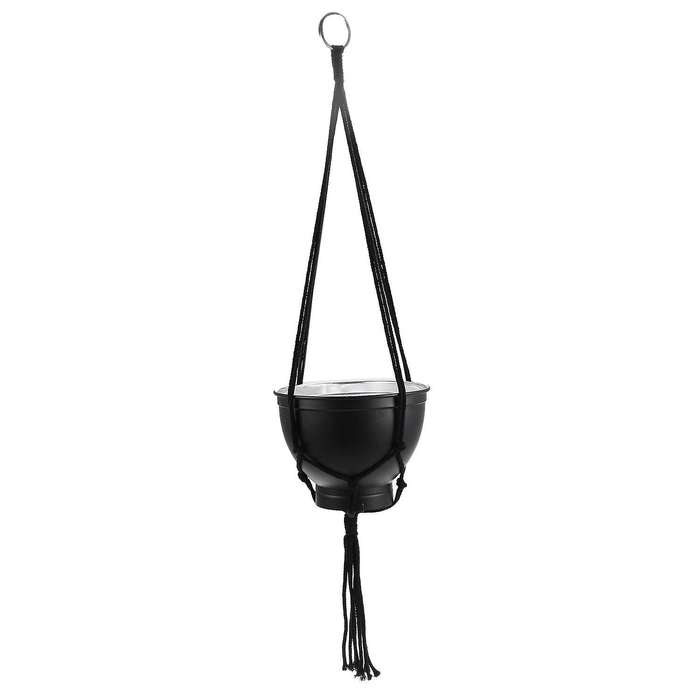 Cotton Rope Cord Plant Hanger Braided Hanging Basket, 92cm Black