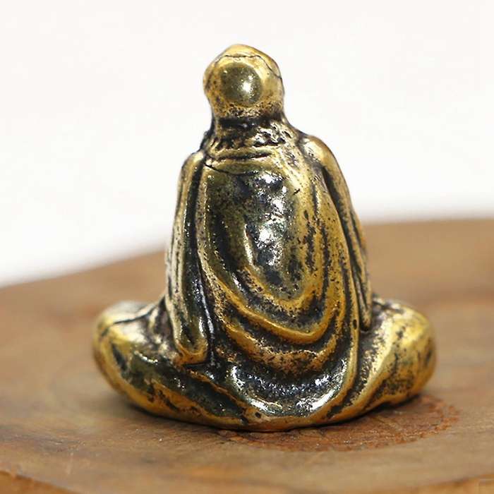 Retro Brass Dharma Buddha Mini Statue Bodhidharma Master Figurines