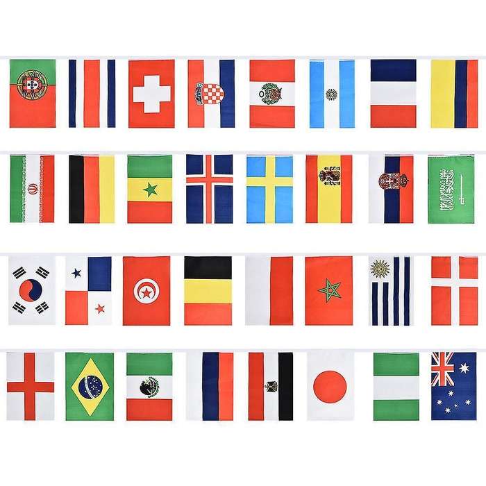 Russia World Cup Football Bunting National Flags Garland Party Decor