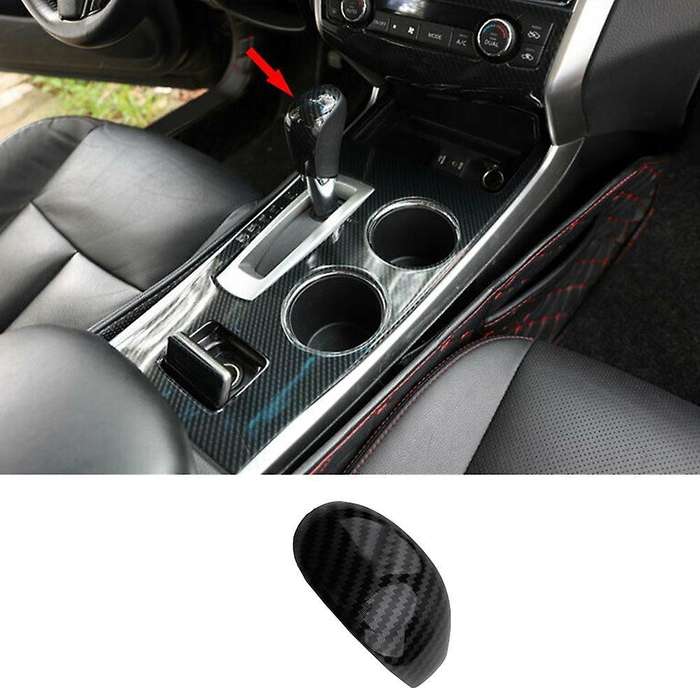 Carbon Fiber Central Console Gear Shift Knob Trim Shift Lever Cover