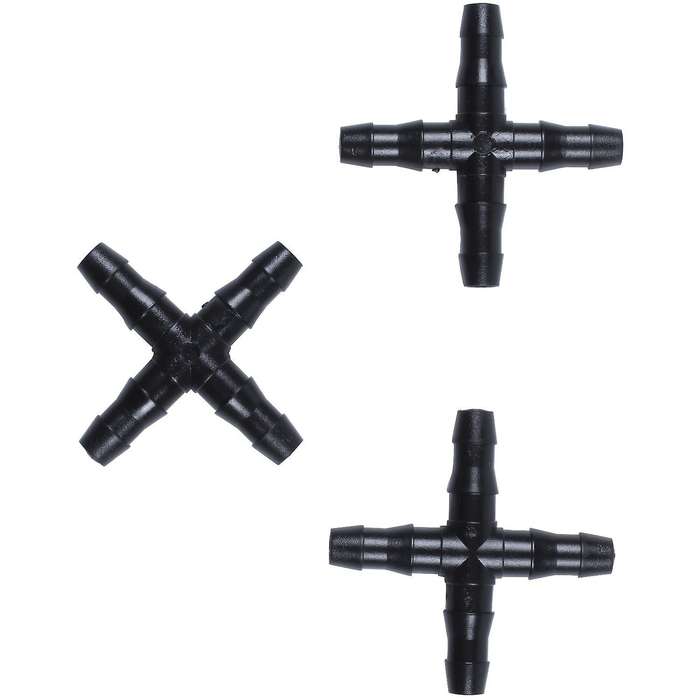 20 Pcs Black Sprinkler Irrigation Tee Pipe Barb Hose for Tube