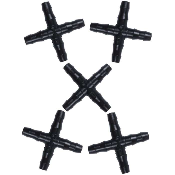 20 Pcs Black Sprinkler Irrigation Tee Pipe Barb Hose for Tube