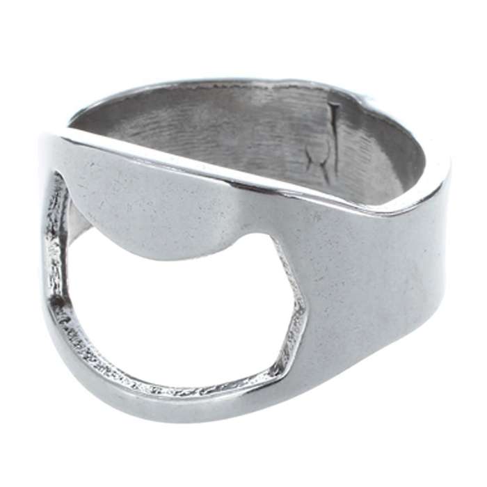 5x Silver Stainless Steel Metal Finger Thumb Keyring Ring Beer Bottle Opener Bar