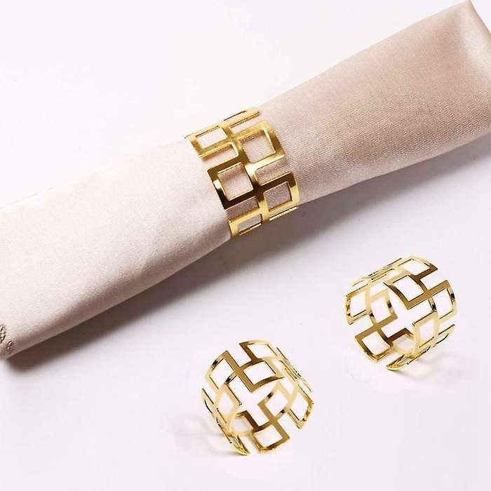 Napkin Ring 4 Pcs, Gold Napkin Ring Suitable for Party, Table Decora