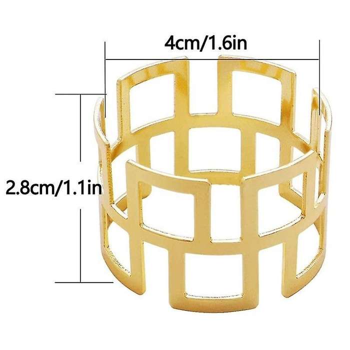 Napkin Ring 4 Pcs, Gold Napkin Ring Suitable for Party, Table Decora