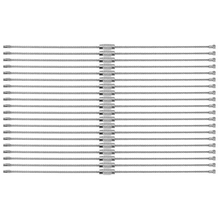 20x Silver Stainless Steel String Wire Luggage Tags Loop Key Rings