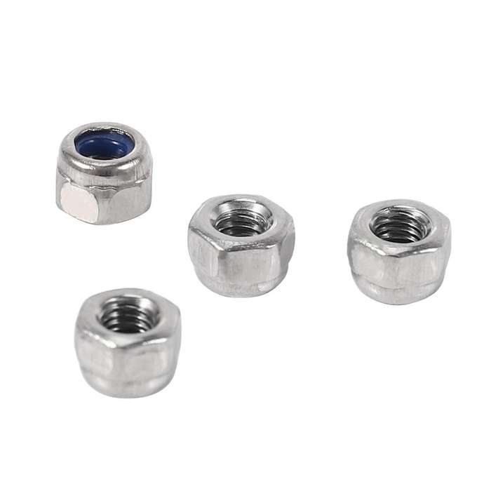 M3 X 0.5mm 304 Stainless Steel Nylock Nylon Insert Hex Lock Nuts 50x