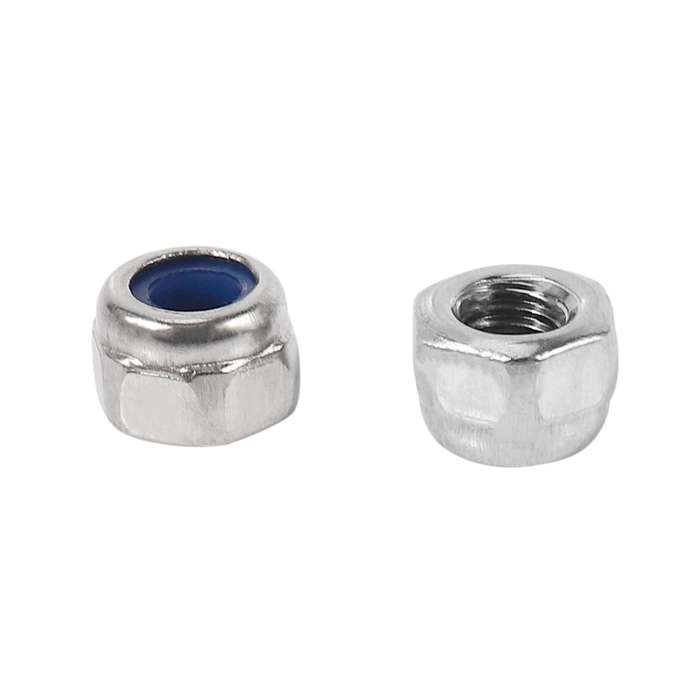 M3 X 0.5mm 304 Stainless Steel Nylock Nylon Insert Hex Lock Nuts 50x