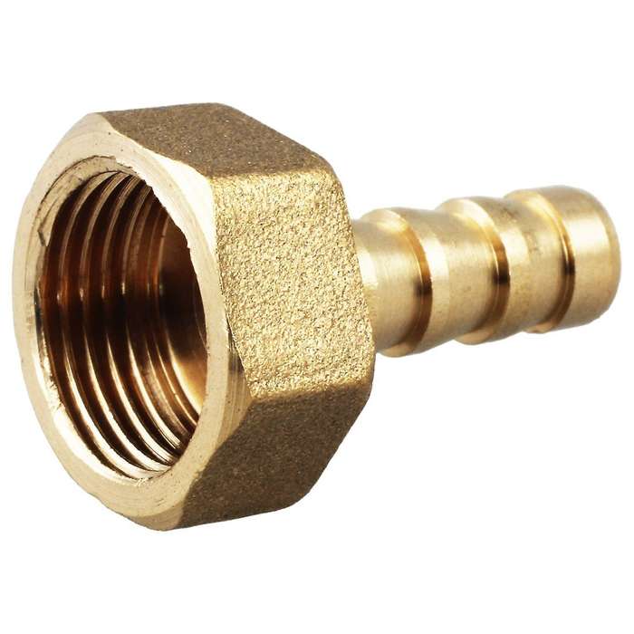8mm Hose Brass Straight Barb Barbed Connector 3/8" Pt Female Thread
