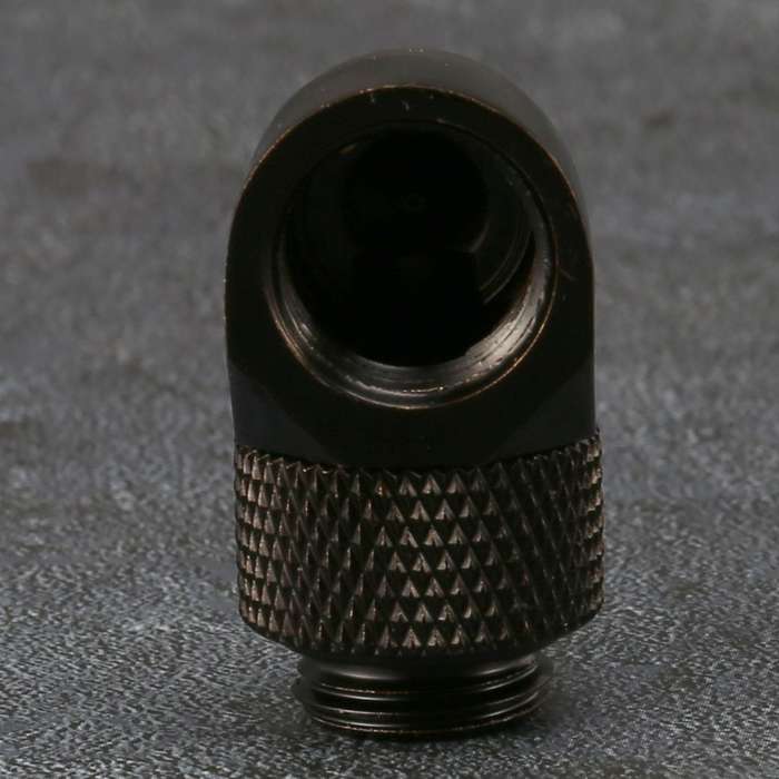 12.9mm G1/4 Thread 90 Degree Rotary Tube Connector Fitting Black