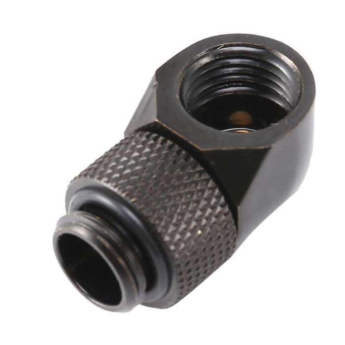 12.9mm G1/4 Thread 90 Degree Rotary Tube Connector Fitting Black