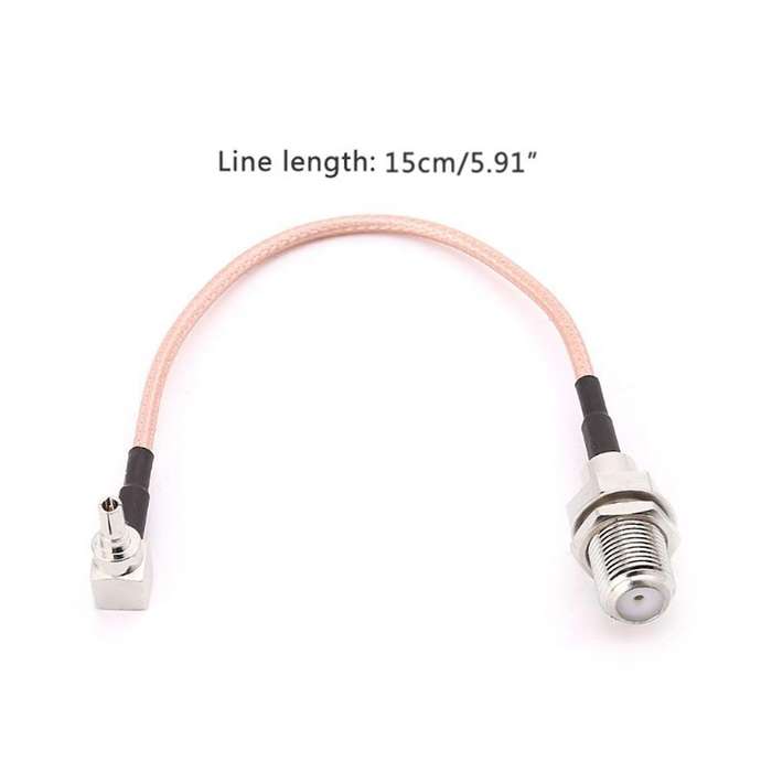F Type Female Jack to Crc9 Male Right Angle Rg316 Pigtail Cable 15cm