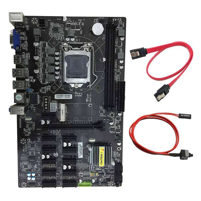 B250 Btc Mining Motherboard with Switch Cable+sata Cable 12 Pci-e