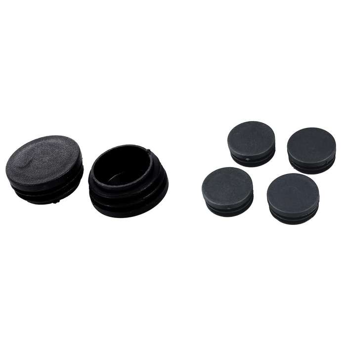 4 Pcs Black Plastic 40mm Dia Round Tubing Tube Insert Caps Covers
