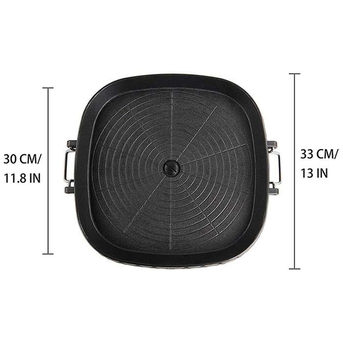 2x Square Nonstick Korean Grill Pan Barbecue Hot Plate Stone Coating
