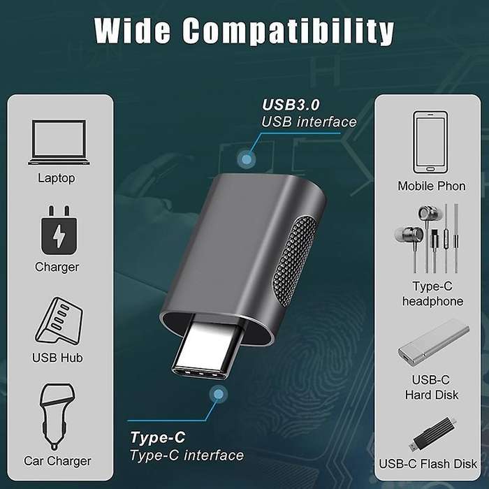 Usb C to Usb Adapter 2 Pack for Macbook Type-c Devices(silver)