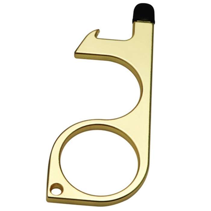 Non-contact Keychain Press Screen Isolation Bottle Opener, Gold