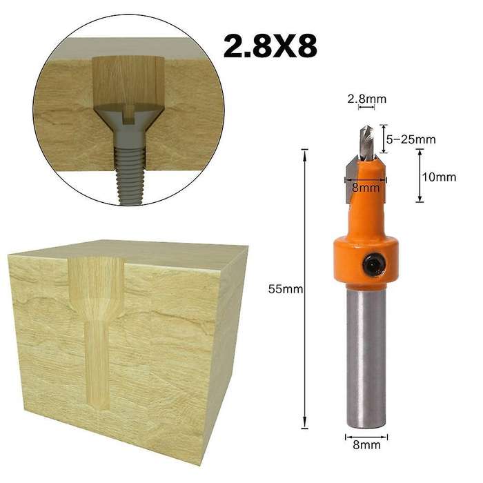 3 Pcs Countersink Drill Bit Set with Hex Key for Wood Screw Cutter