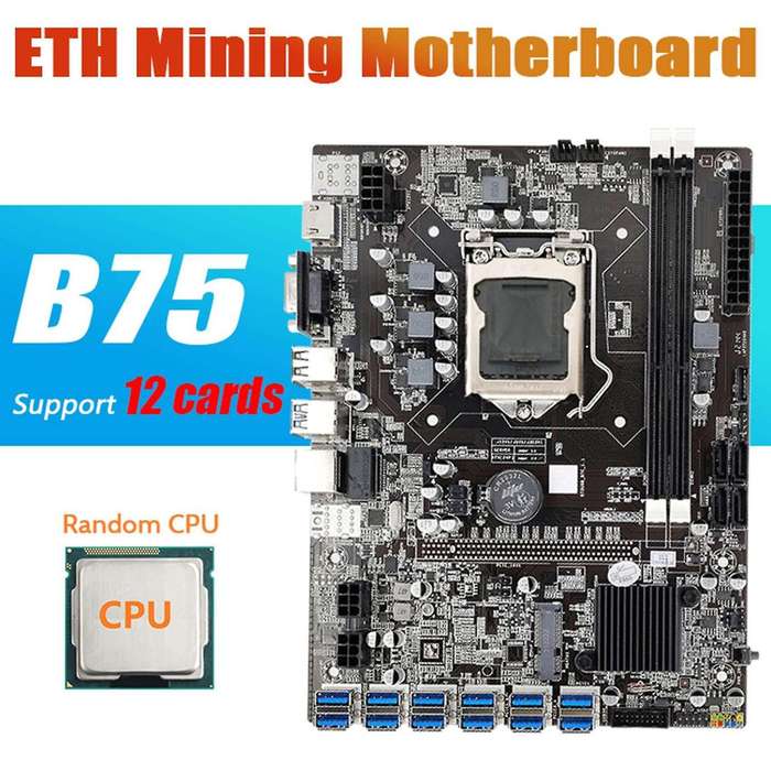 B75 Eth Mining Motherboard with Cpu Support 2xddr3 B75 Motherboard