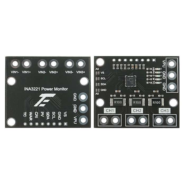 I2c Smbus Ina3221 Triple-channel Shunt Current Sensor Board Module