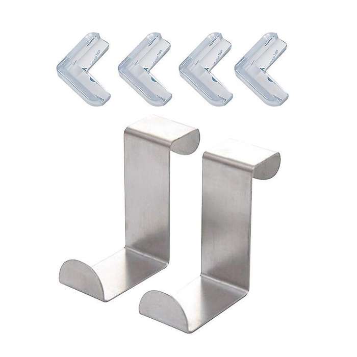 2pc Back Door Hook Stainless Steel Kitchen Cabinet Clothes Hanger