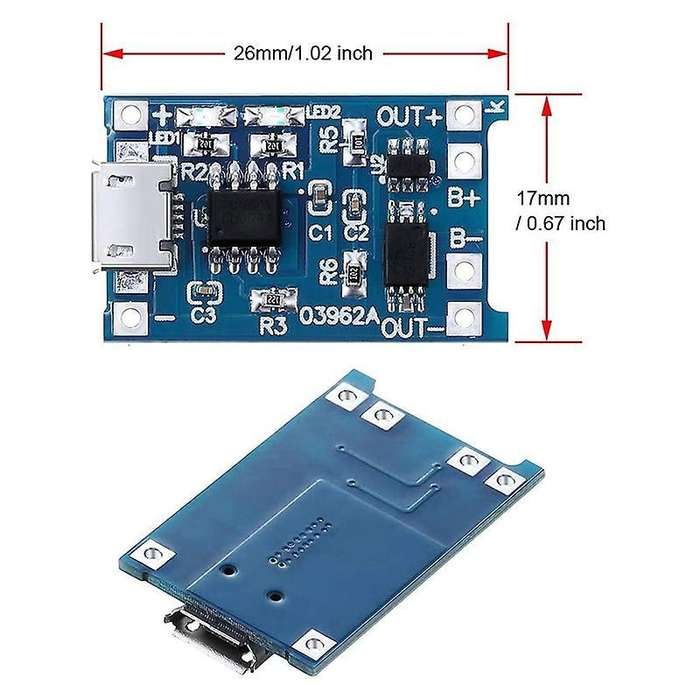 6pcs for Tp4056 Charging Module with Battery Protection 18650 Bms 5v